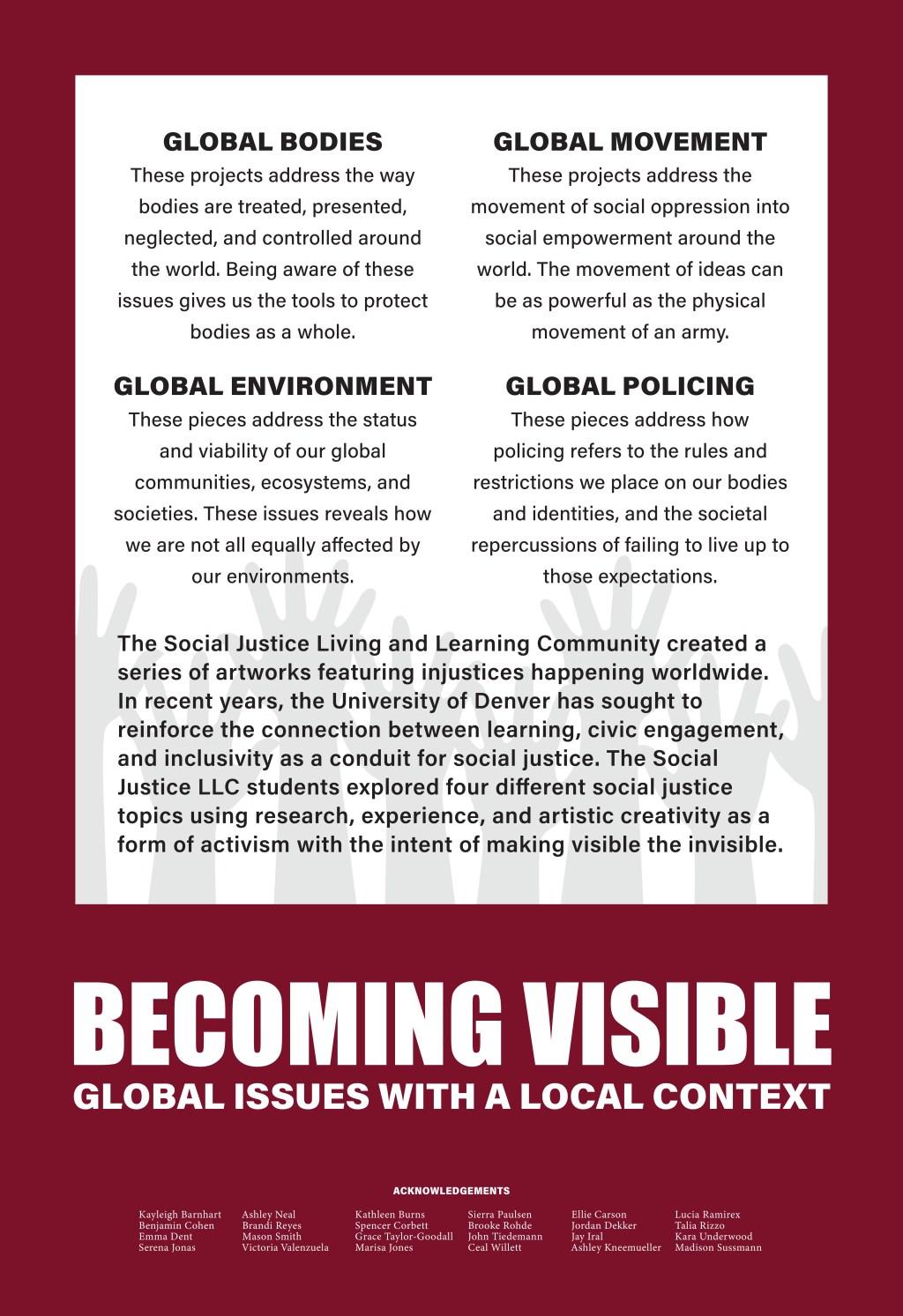 Becoming Visible: Global Issues with a Local&nbsp;Context